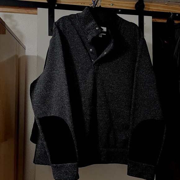 Mens Jacket Pullover XXL Gray Preppy Classy Dressy Elbow Patches Pocket NWOT - Picture 5 of 13